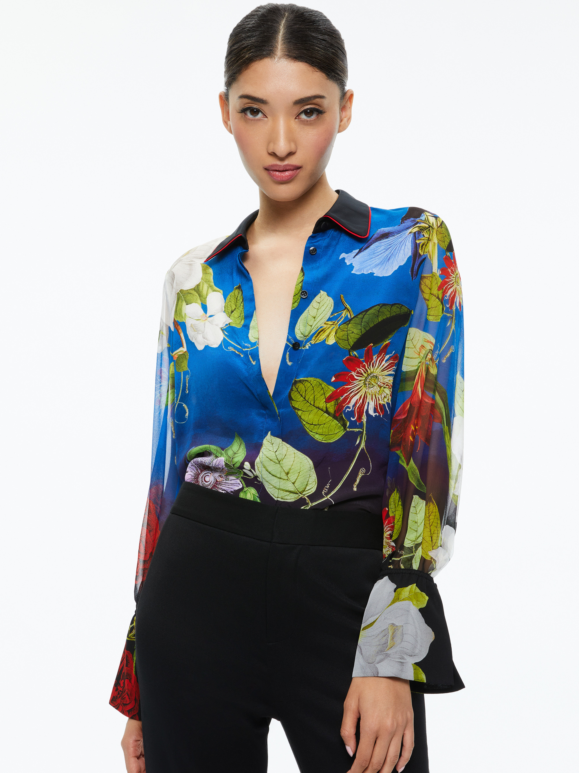 WAN BUTTON DOWN BLOUSE | Alice + Olivia