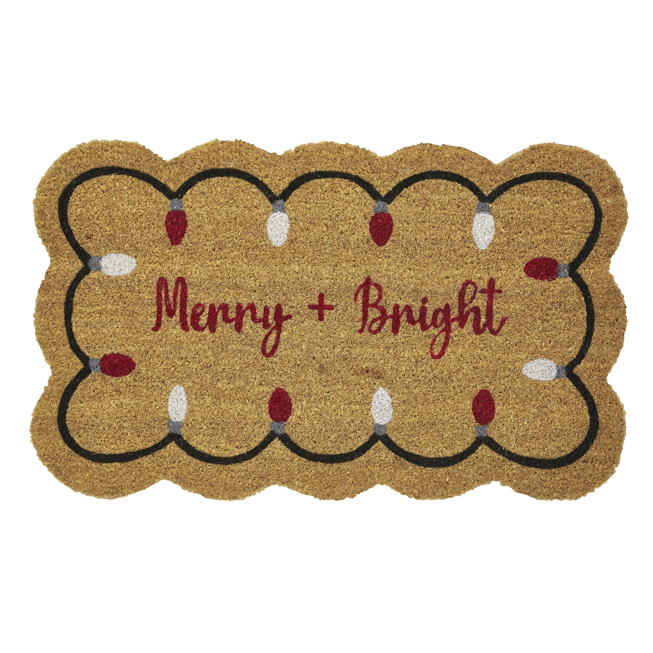 My Texas House Red/White Merry and Bright Outdoor Coir Doormat, 18" x 30" - Walmart.com | Walmart (US)