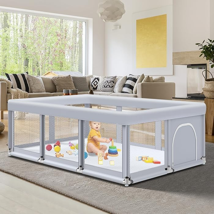 74" ×50" Large Baby Playpen, Baby Playard for Babies and Toddlers, Baby Fence Play Pens for Indo... | Amazon (US)