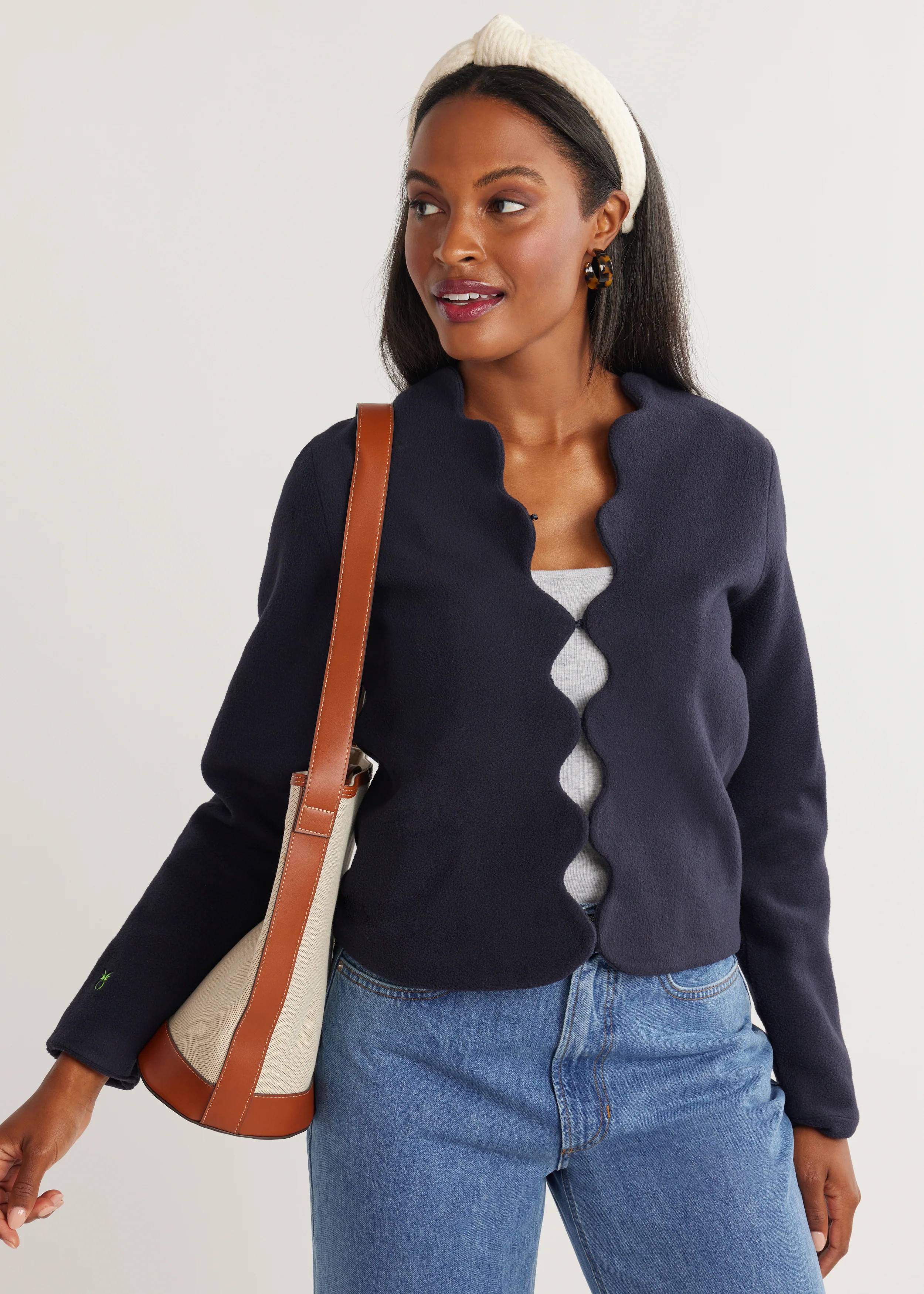 Coach House Blazer in Vello Fleece (Navy) | Dudley Stephens