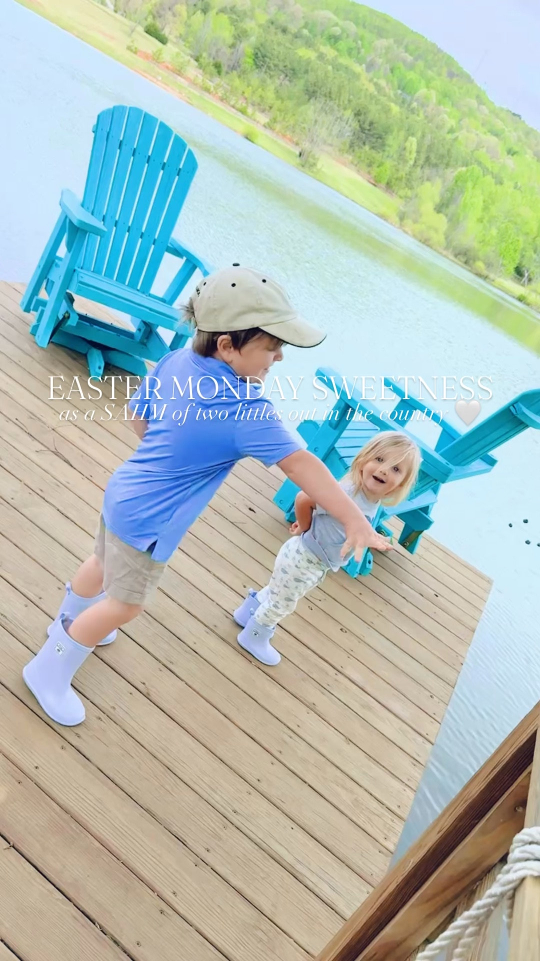 Easter 🐣 Monday Sweetness ✝️🌸 with these little bunnies!! 🐇🐰 Thank you, Lord, for this beautiful life we get to live 🪻 and wonderful place we get to raise our babies!!! 👶🏼 These truly are the days!! 🧺🐓🏡🪻🌾🌼🌳 #dayinthelife #eastermonday #sahm 

Linked these floral playdough kit sets 🌼 (from the Easter Bunny 🐇🥕) over on my LTKit shop 🔗- they were playing with these all morning ☕️ while mama finished unpacking 💼 from the beach yesterday!! 🏝️ So fun! 🤩 And I truly can’t believe this is what our daily walks 🌾🧺 look like these days 🤭🌳 - and ofcourse stopping by the pond 🦆 to feed the fishies 🐟 and then back to play with the chickens 🐓 in the backyard!! 🪺 Just such a surreal feeling to have finally found our forever farm 🚜 and home!! 🏡 Pssst… It’s my babies in their brand new matching Easter rainboots ☔️ for me hehe!! 🤭 They LOVE them!! 🥰😍 #cutenessoverload 

Then got the littles down for naps 💤 and out to fetch lots of fresh eggs 🥚 our girlies 🐓 left for us while we were out of town!! 🥰 The best!! 👏🏽 And nights on the ballfield 🏟️ watching my hubby 🧢 coach our firstborn’s little league team ⚾️ have my heart!! ❤️ I sure do love being a boy mama x 2 👶🏼🩵👶🏼 and now a #baseballmama andddd “coach’s wife” 🤭 these days!! 😍 

Happy SPRING, y’all!! 🐣🌼

#LTKKids #LTKHome #LTKBaby