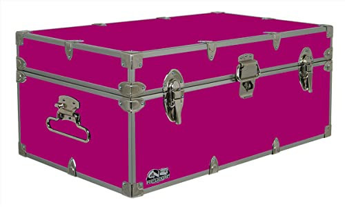 C&N Footlockers #1 Trunk for Summer Camp - Only STEEL Trunk on Amazon - Happy Camper Storage Trunk - Durable Chest with Lid Stay - 32 x 18 x 13.5 Inches (Pomegranate) | Amazon (US)