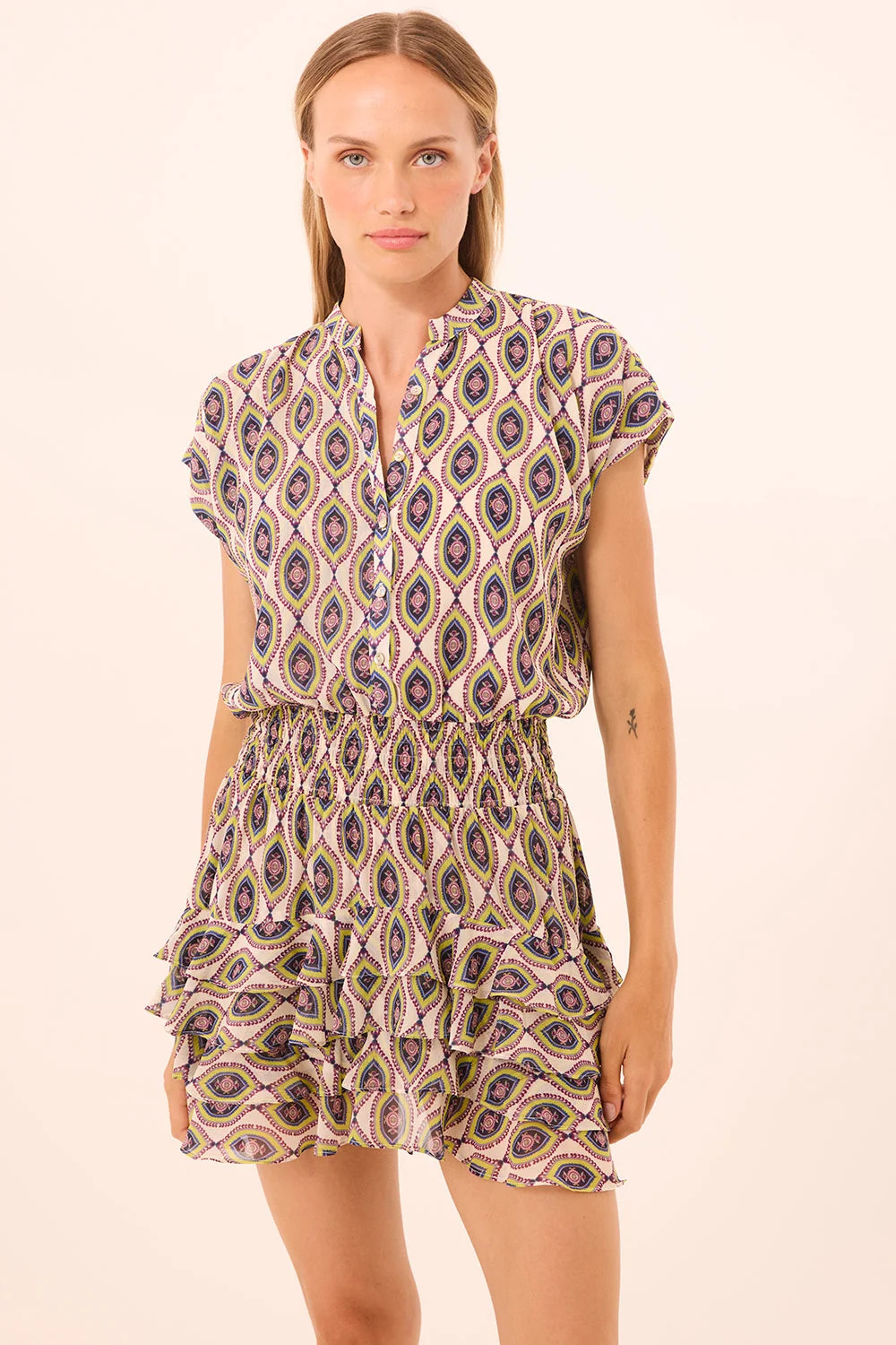 MISA Los Angeles - Evie Dress - Mosaic Eye Chiffon | Jones & Daughters