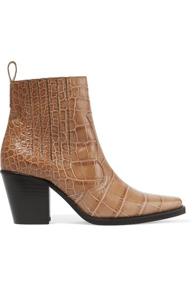Callie croc-effect leather ankle boots | NET-A-PORTER (UK & EU)