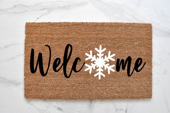 Welcome Snowflake Doormat, Winter Doormat, Welcome Mat, Winter Decor, Outdoor Rug, Christmas Door... | Etsy (US)