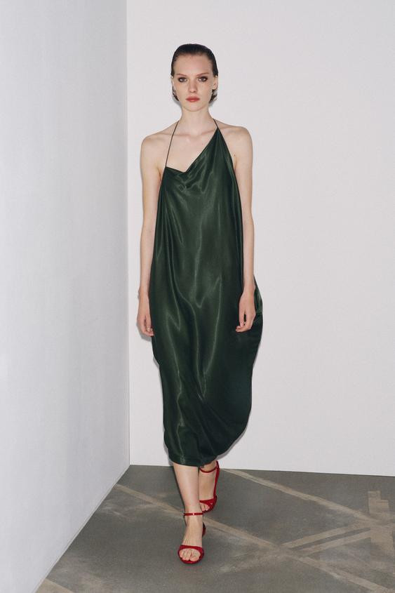 ZW COLLECTION ASYMMETRIC SATIN DRESS | Zara US