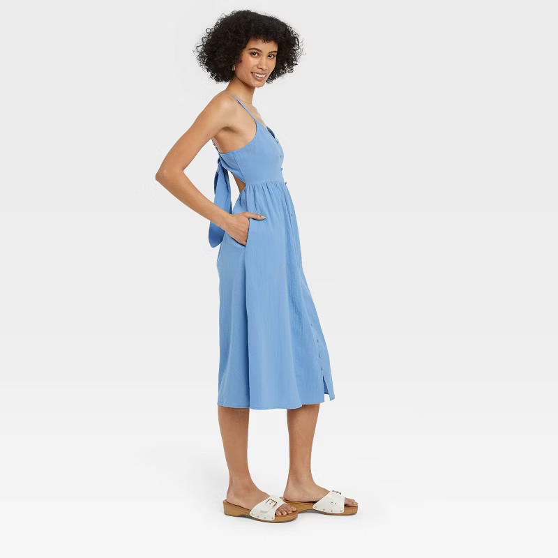 Women's Sleeveless Tie-Back A-Line Dress - Universal Thread™ | Target