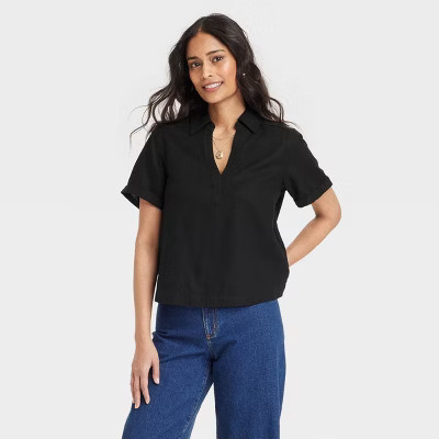 Women's Short Sleeve Popover Blouse - Universal Thread™ | Target
