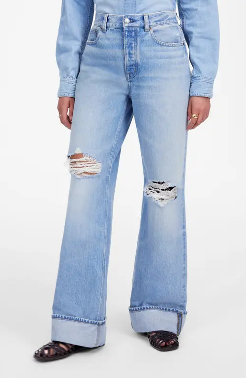 Madewell Low Slung Ripped Baggy Jeans in Hallstead Wash at Nordstrom, Size 25 | Nordstrom