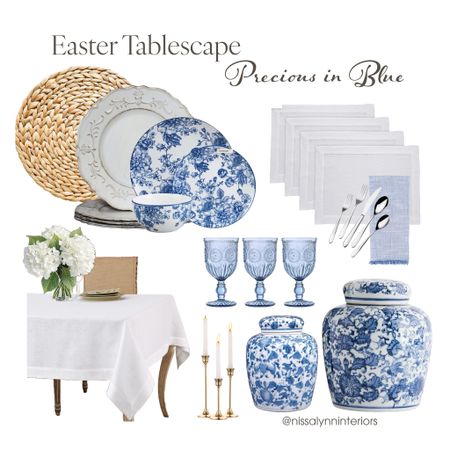 Sharing my "Precious in Blue” tablescape mood board! It’s all about creating beauty and interest with different textures! 

#LTKSeasonal #LTKhome #LTKstyletip