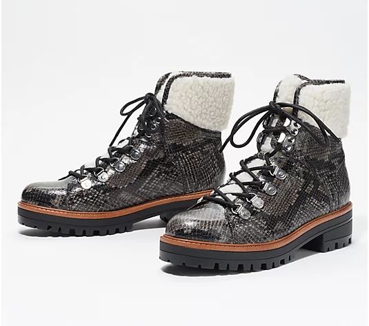 Marc Fisher Lace-Up Hiker Ankle Boots - Isalia | QVC