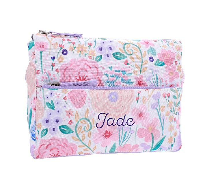 Mackenzie Lavender Floral Blooms Supplies Pouch | Pottery Barn Kids