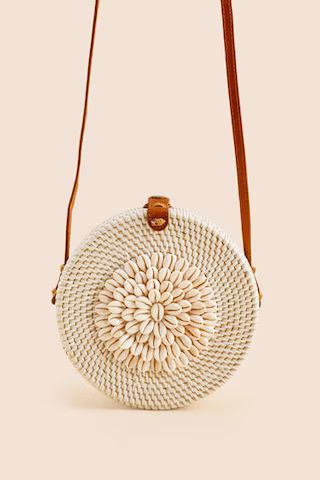 Shelby Round Rattan Crossbody | Francesca's