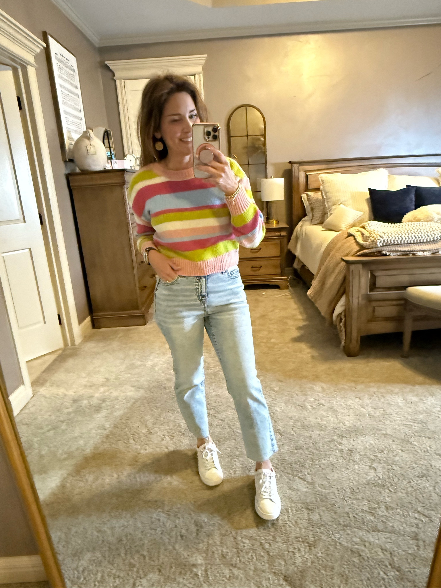 Super cute trendy sweater with acid wash ankle jeans. 

Wearing a small in both 

Jeans and sweater true to size with jeans having a slight stretch.  
Crazy Busy Mama 

#LTKFindsUnder50 #LTKStyleTip #LTKOver40