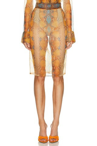 LaQuan Smith Pencil Skirt in Orange | FWRD 