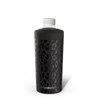 FrostBuddy Universal Buddy XL Insulated Can Cooler | Fits 12oz, 16oz, Slim Cans & Bottles | Stainless Steel Drink Holder Black Leopard XL | Target