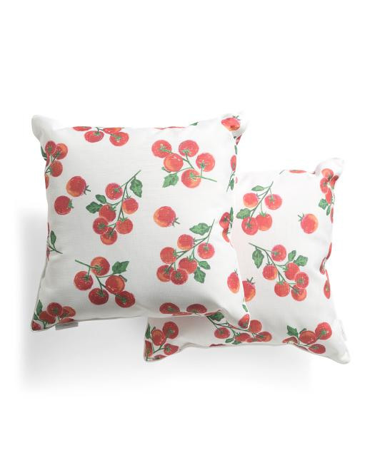 2pk 18x18 Truett Tossed Tomatoes Outdoor Pillows | TJ Maxx