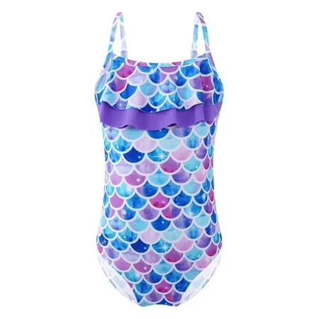 DPOIS Kids Girls Mermaid Scales Swimsuit Bathing Suit Beachwear Colorful Fish Scales 8 | Walmart (US)