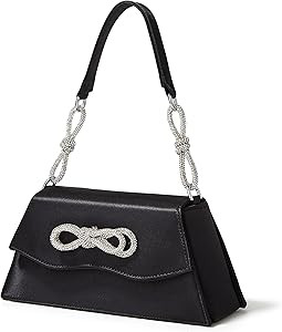 Double Bow Rhinestone Evening Handbag for Women Mini Hobo Bag Tote Bag Elegant Purses for Wedding... | Amazon (US)
