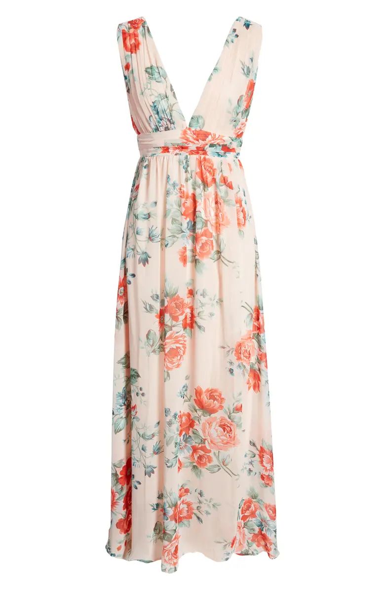 Garden Meandering Floral Chiffon Gown | Nordstrom