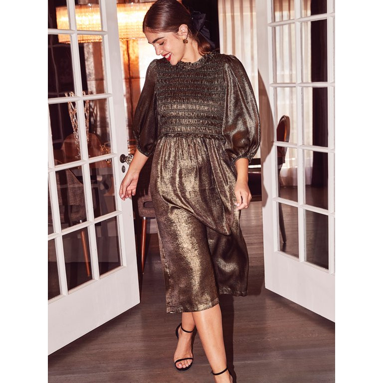 The Get Women's Metallic Midi Dress | Walmart (US)