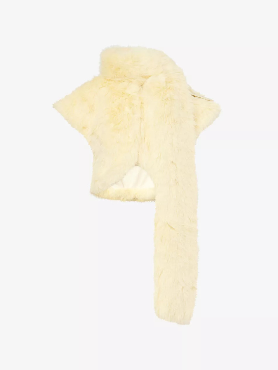 Saskia Cropped Faux-Fur Jacket and Oversized Scarf | Selfridges