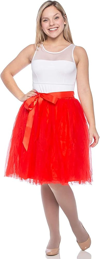 Dancina Women A-Line Tulle Skirt Tutu Knee Length | Amazon (US)