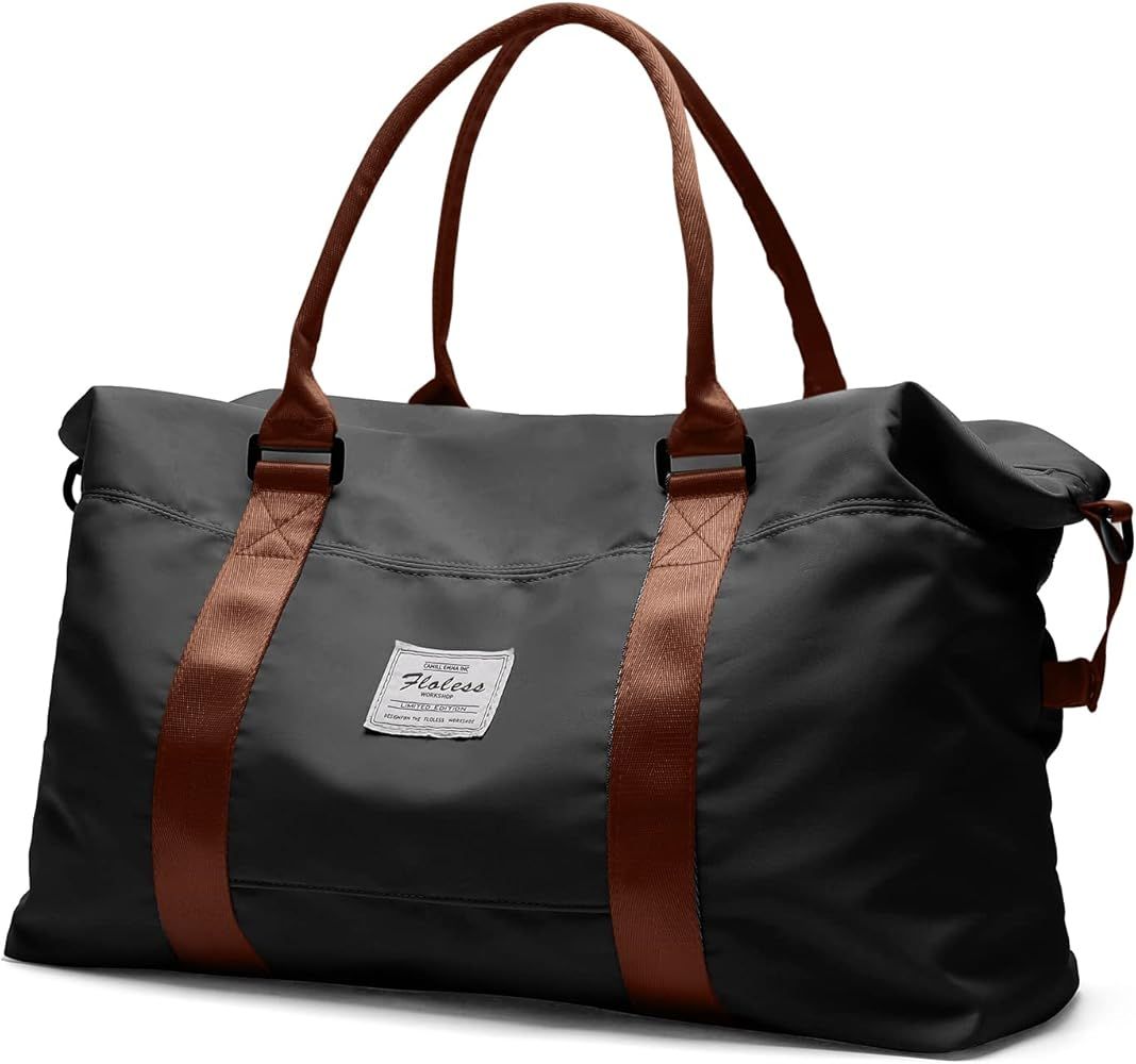 Travel Duffel Bag,Sports Tote Gym Bag,Shoulder Weekender Overnight Bag for Women | Amazon (US)