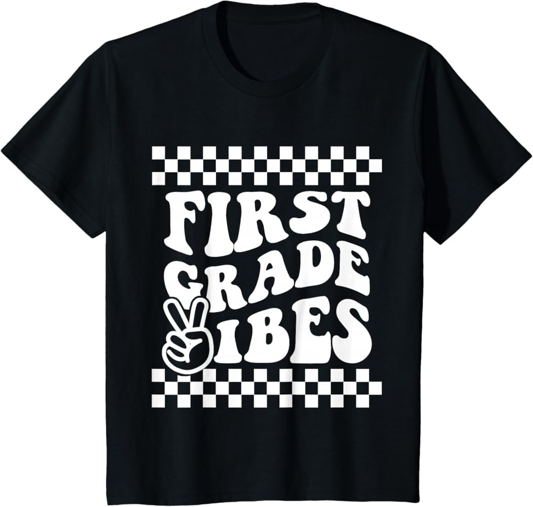 First Day of First Grade Vibes Girls Back to School Boys T-Shirt | Amazon (US)