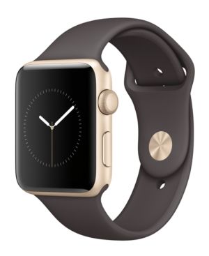 Apple Watch Series 2 42mm Gold-Tone Aluminum Case with Cocoa Sport Band | Macys (US)