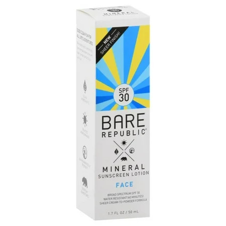 Bare Republic Mineral Sunscreen Lotion for Face, Sheer Finish SPF 30 1.7 fl. oz. | Walmart (US)