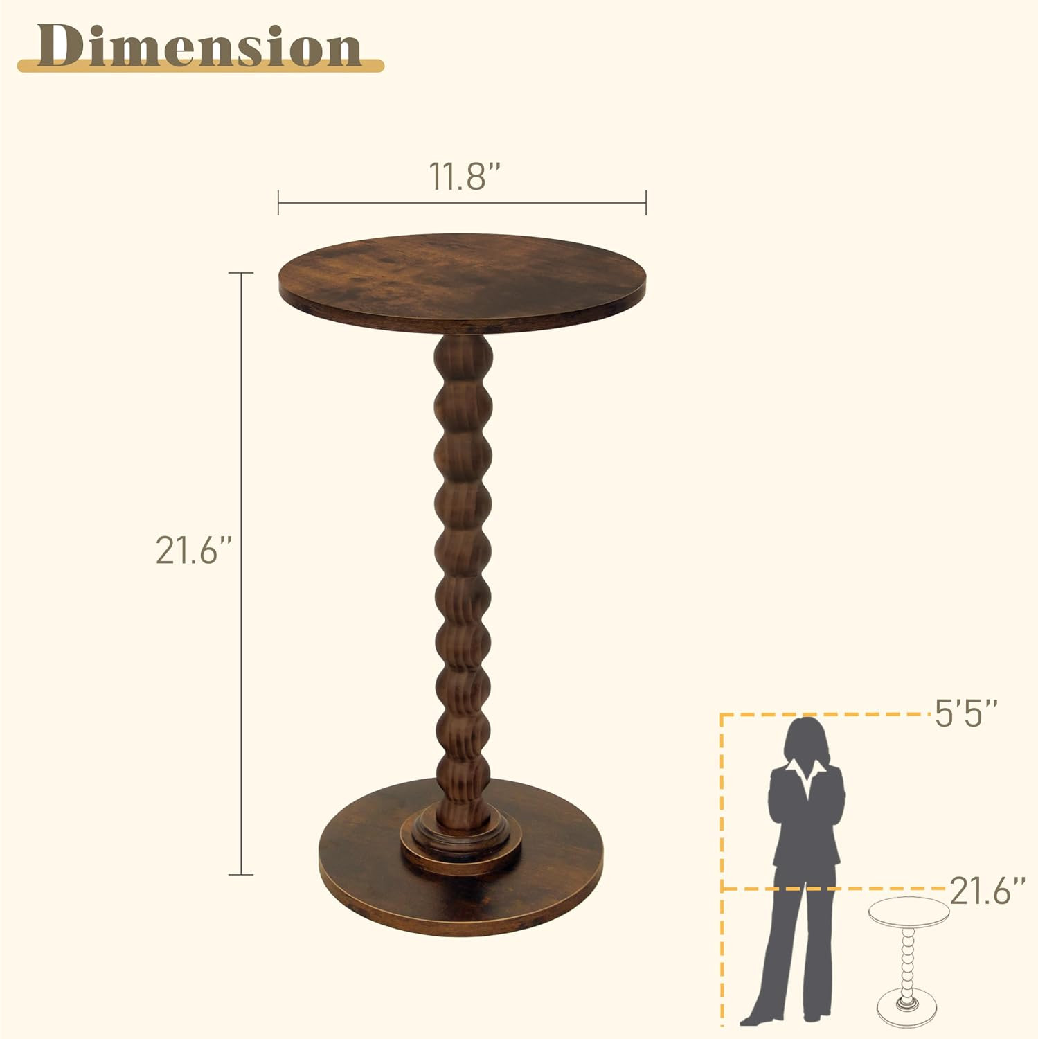 Fultyle Round Side Table, Small Drink Table for Small Spaces, Modern Accent Nightstand with Solid... | Amazon (US)