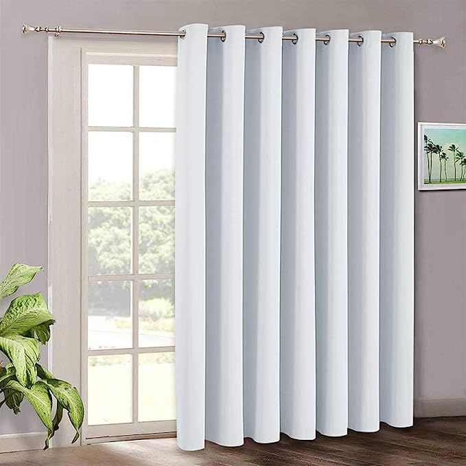 RYB HOME Room Curtains White - Extra Wide Curtain Room Darkening Privacy Shades Vertical Blind fo... | Amazon (US)