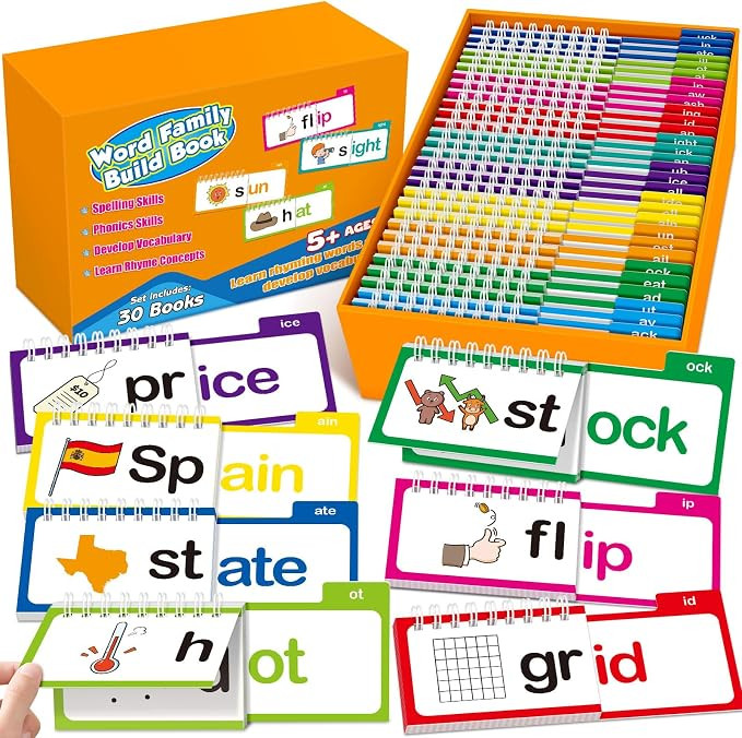 30 Read and Rhyme Flip Books,Word Family Build Book,Learn to Read Phonics Flash Cards,Sight Words... | Amazon (US)