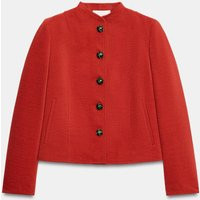 Zara - Straight-Cut Shoulder-Pad Jacket - Orange - M - Woman | Zara US