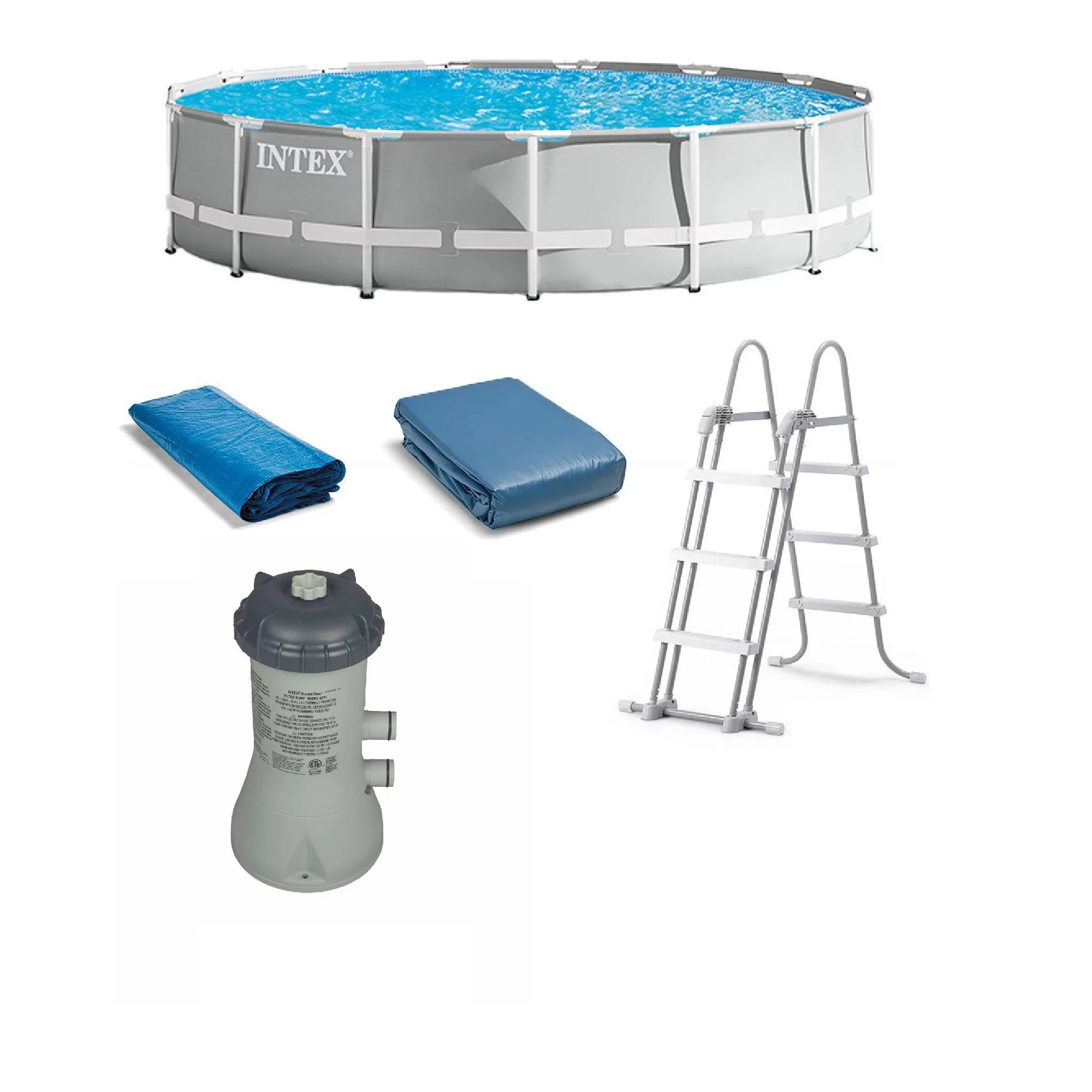 Intex 15? x 42? Prism Frame Above Ground Swimming Pool Set and Pool Filter Pump - Walmart.com | Walmart (US)