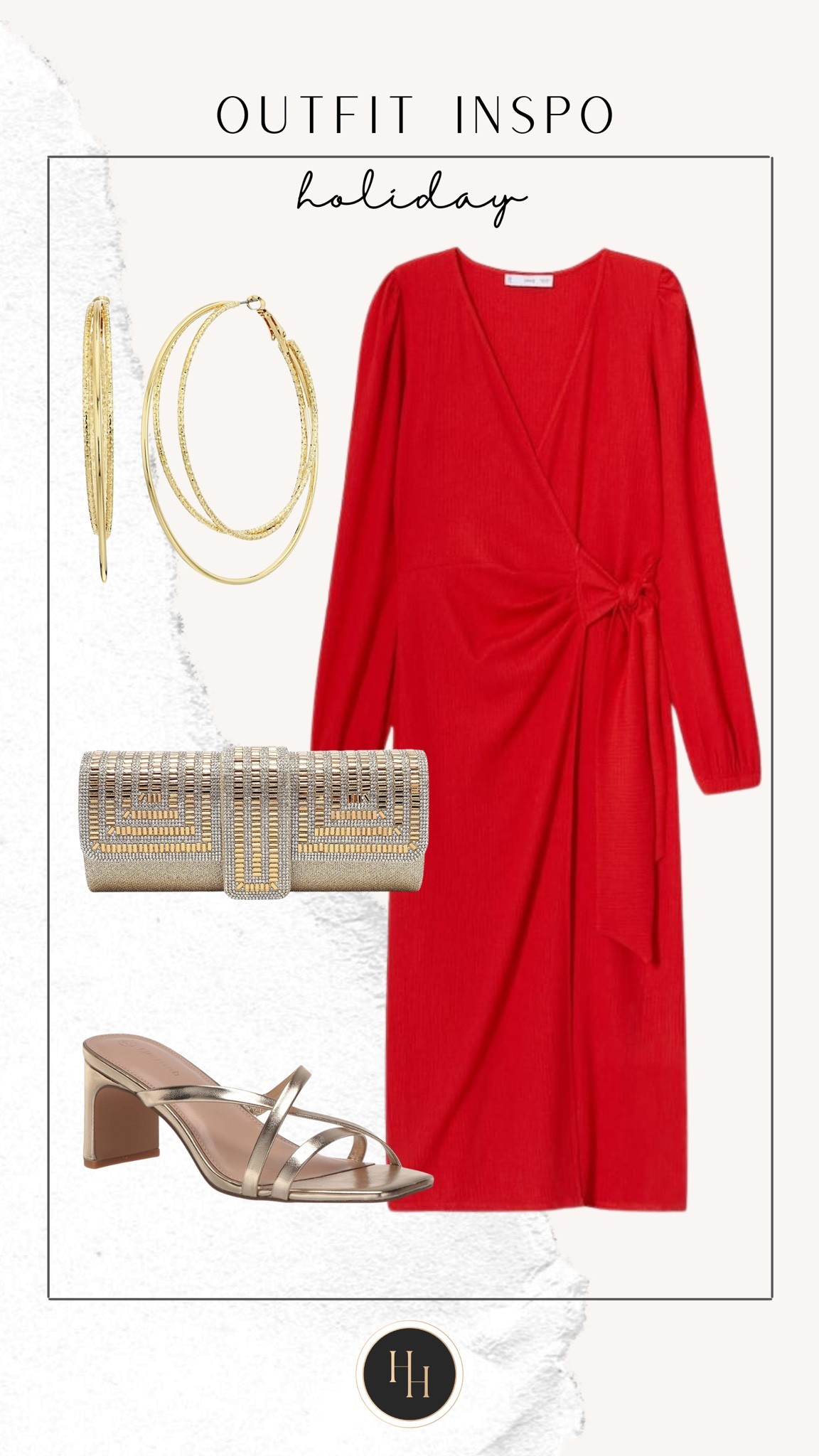 OUTFIT INSPO 
holiday! 

Holiday style, style tip, glam, red, wrap dress, gold, clutch, heels, earrings, luxe 


#LTKstyletip #LTKHoliday #LTKSeasonal