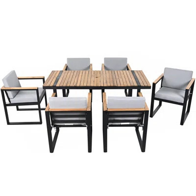 7 Pieces Outdoor Dining Set Patio Dining Table and Chair Set | Wayfair North America