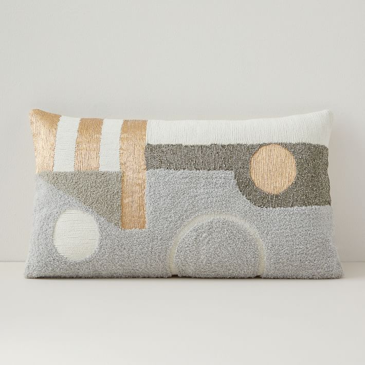 Embellished Deco Contours Pillow Cover | West Elm (US)