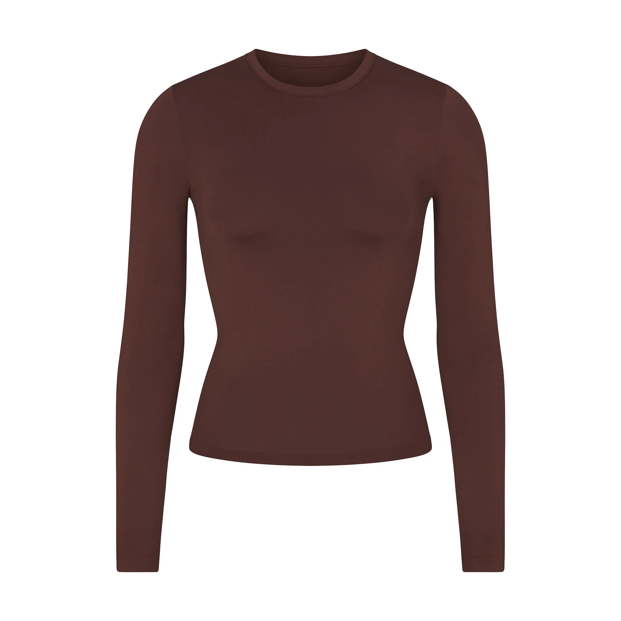 SOFT SMOOTHING SEAMLESS LONG SLEEVE T-SHIRT | COCOA | SKIMS (US)