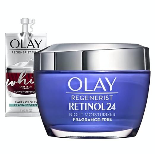 Olay Regenerist Retinol Moisturizer, Retinol 24 Night Face Cream, 1.7 Oz + Whip Face Moisturizer ... | Amazon (US)