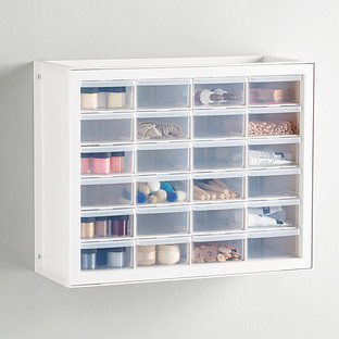 Iris® 24-Drawer Cabinet White/Clear | The Container Store