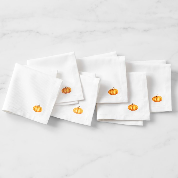 Sugar Pumpkin Cocktail Napkins, Set of 6 | Williams-Sonoma