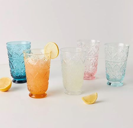 The prettiest glasses for spring & summer! Perfect for a housewarming gift as well. And on sale! 

#kitchenitems
#household
#salefind
#housewarming
#weddinggift

#LTKhome #LTKSale #LTKSeasonal