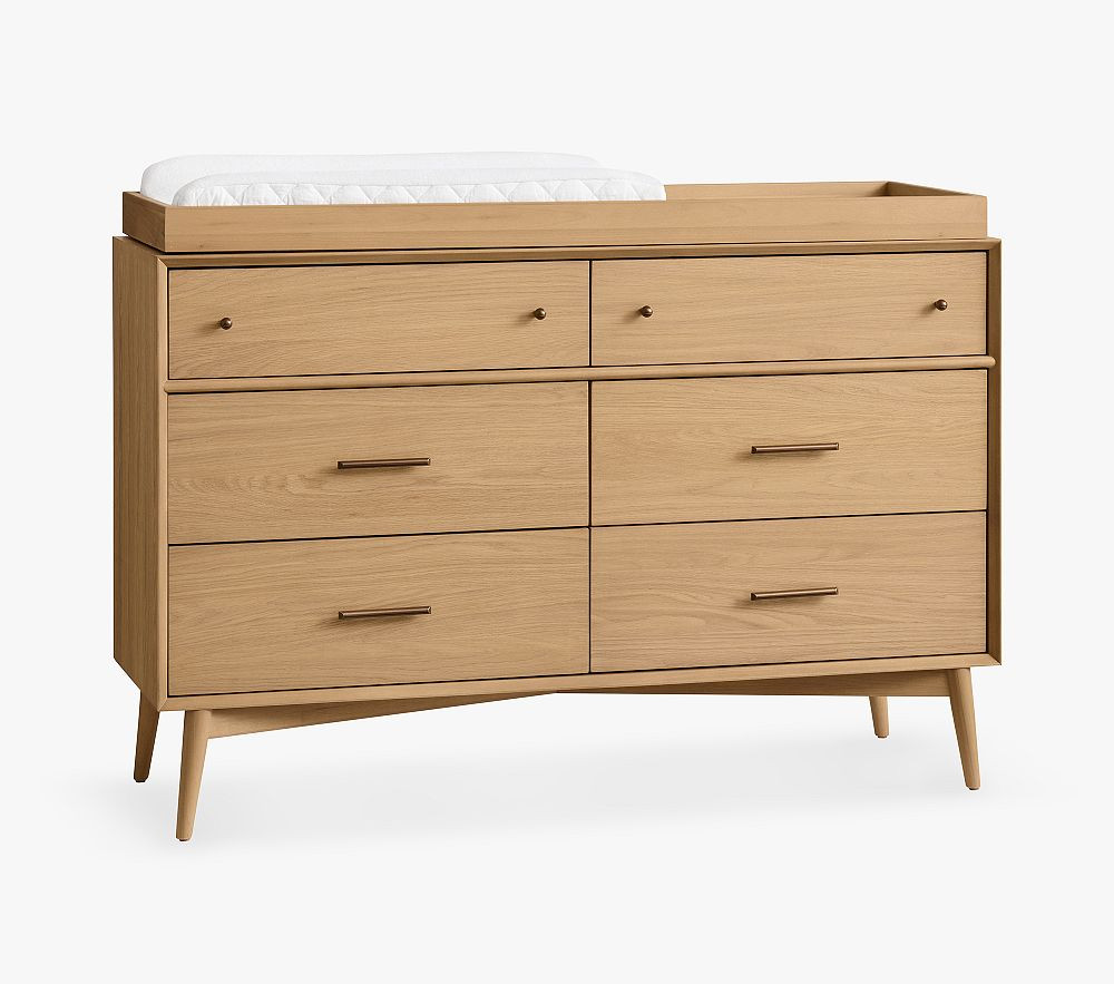 west elm x pbk Mid-Century 6-Drawer Changing Table (56w x 18d") | Pottery Barn Kids