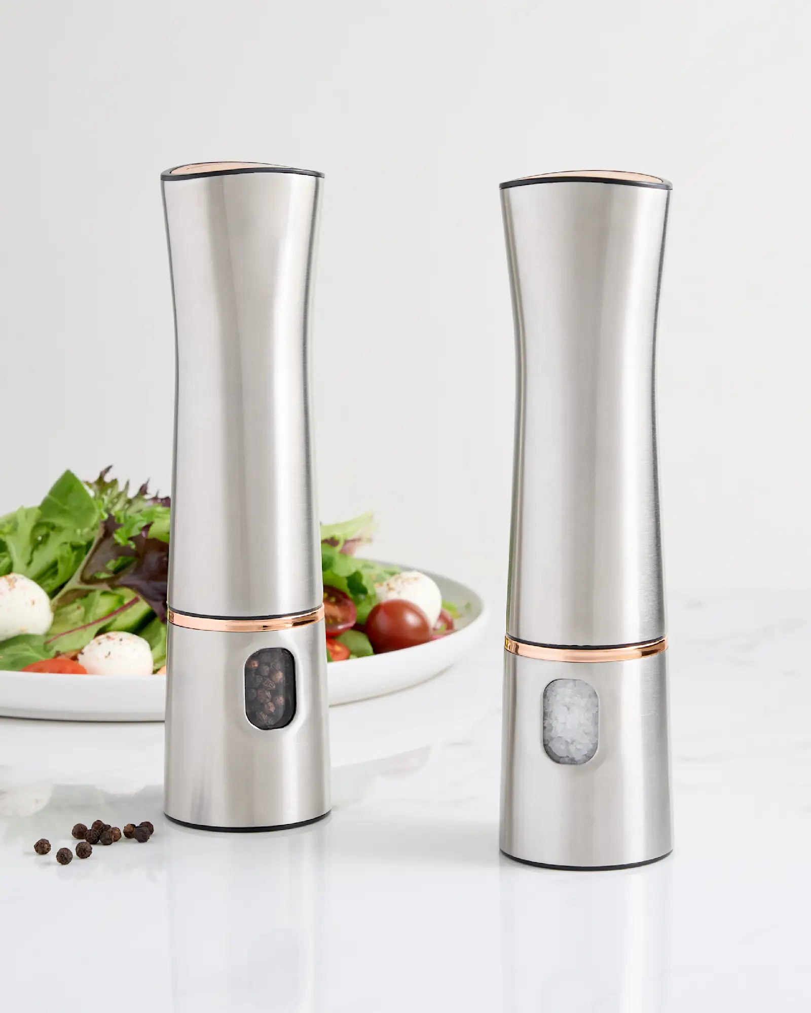 Stainless Steel Electric Salt & Pepper Mill Set | Quince