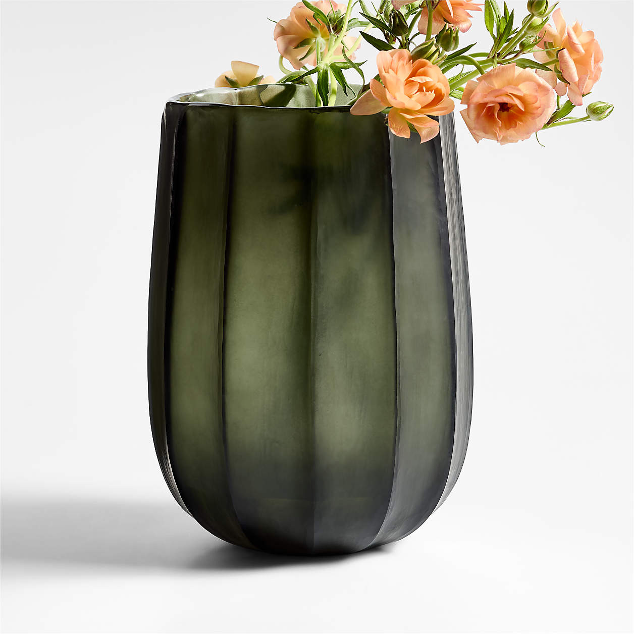 Renata Large Dark Green Glass Vase 11" + Reviews | Crate & Barrel | Crate & Barrel