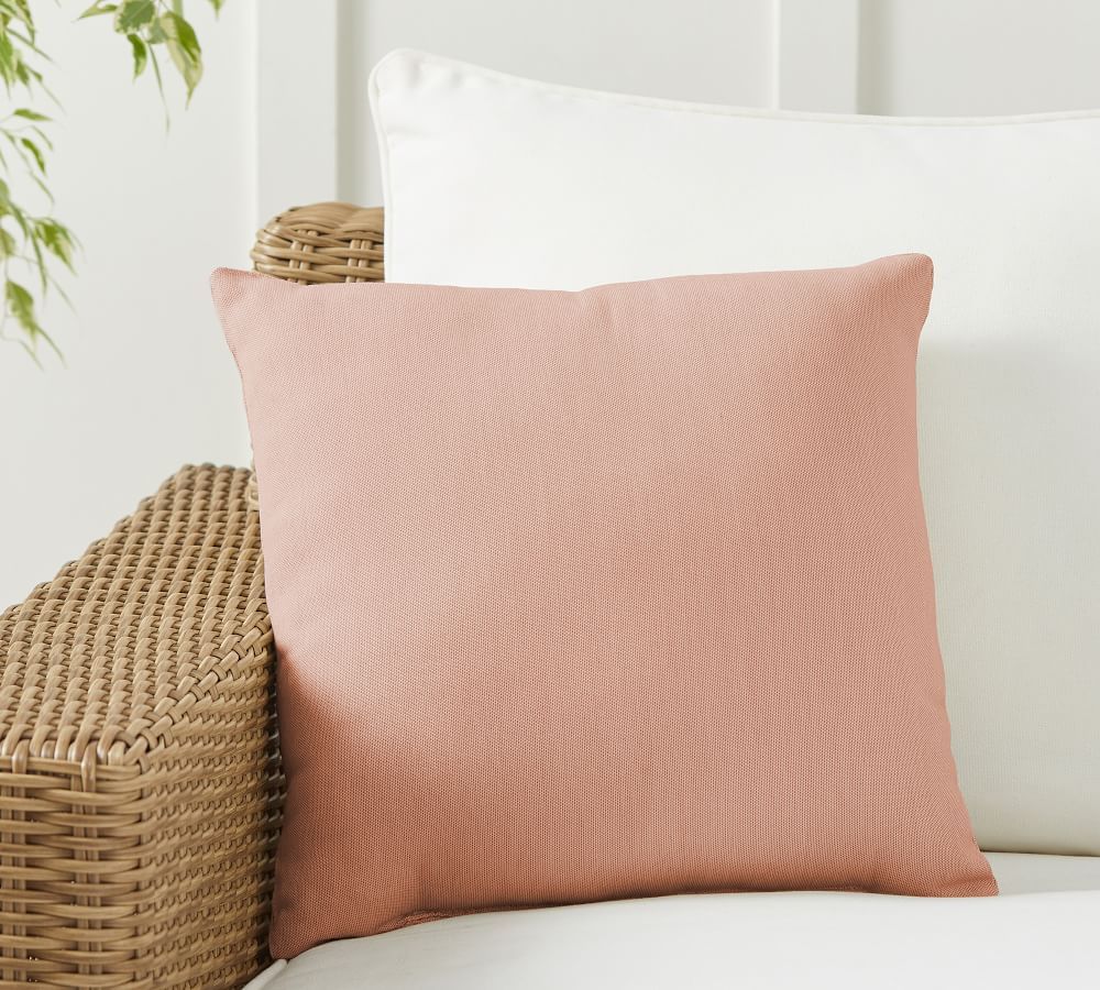 Sunbrella&amp;#0174; Solid Indoor/Outdoor Pillow, 18 x 18&amp;quot;, Petal | Pottery Barn (US)