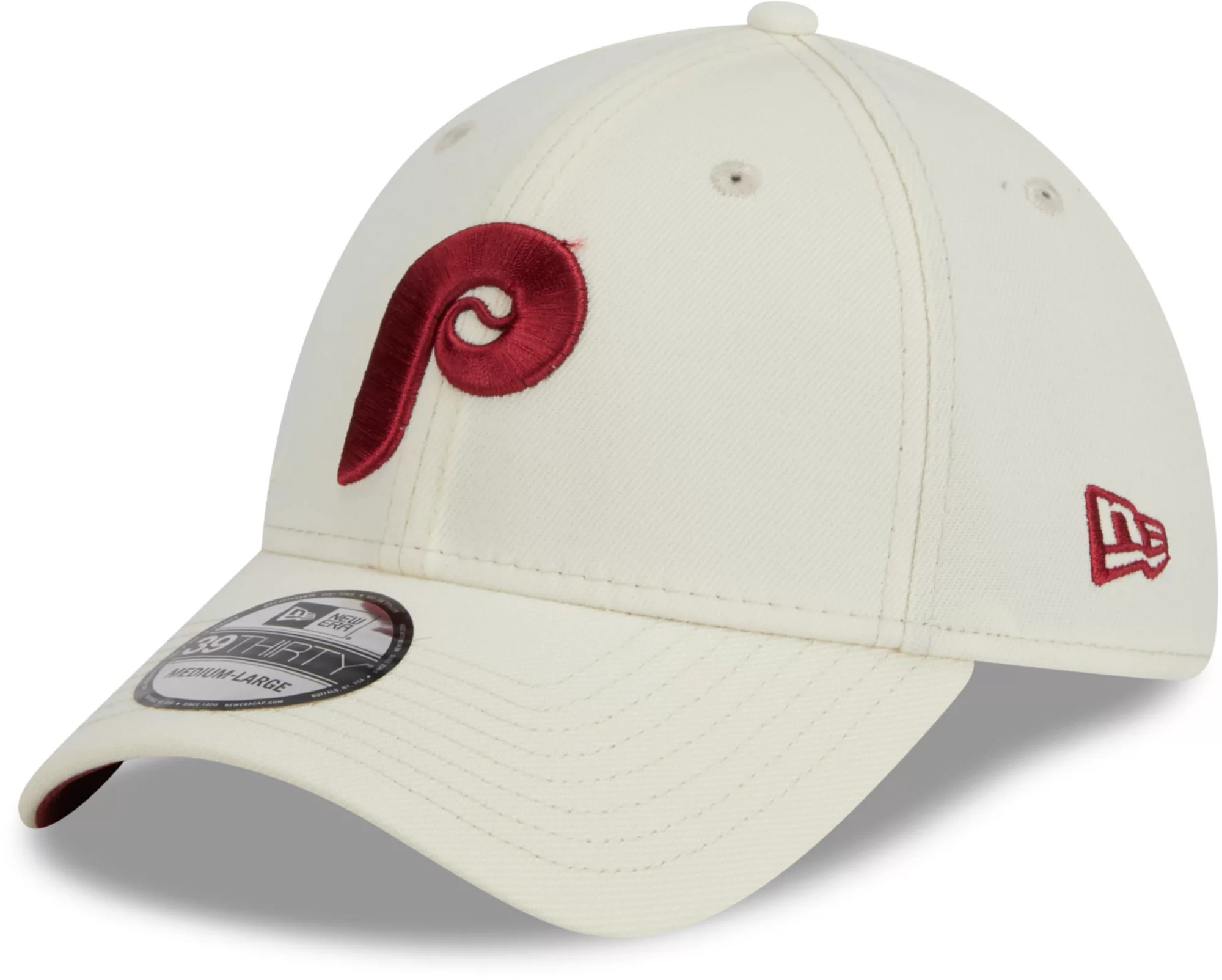 New Era Men's Philadelphia Phillies White Cooperstown 39THIRTY Classic Stretch Fit Hat, Medium/Large | Dick's Sporting Goods
