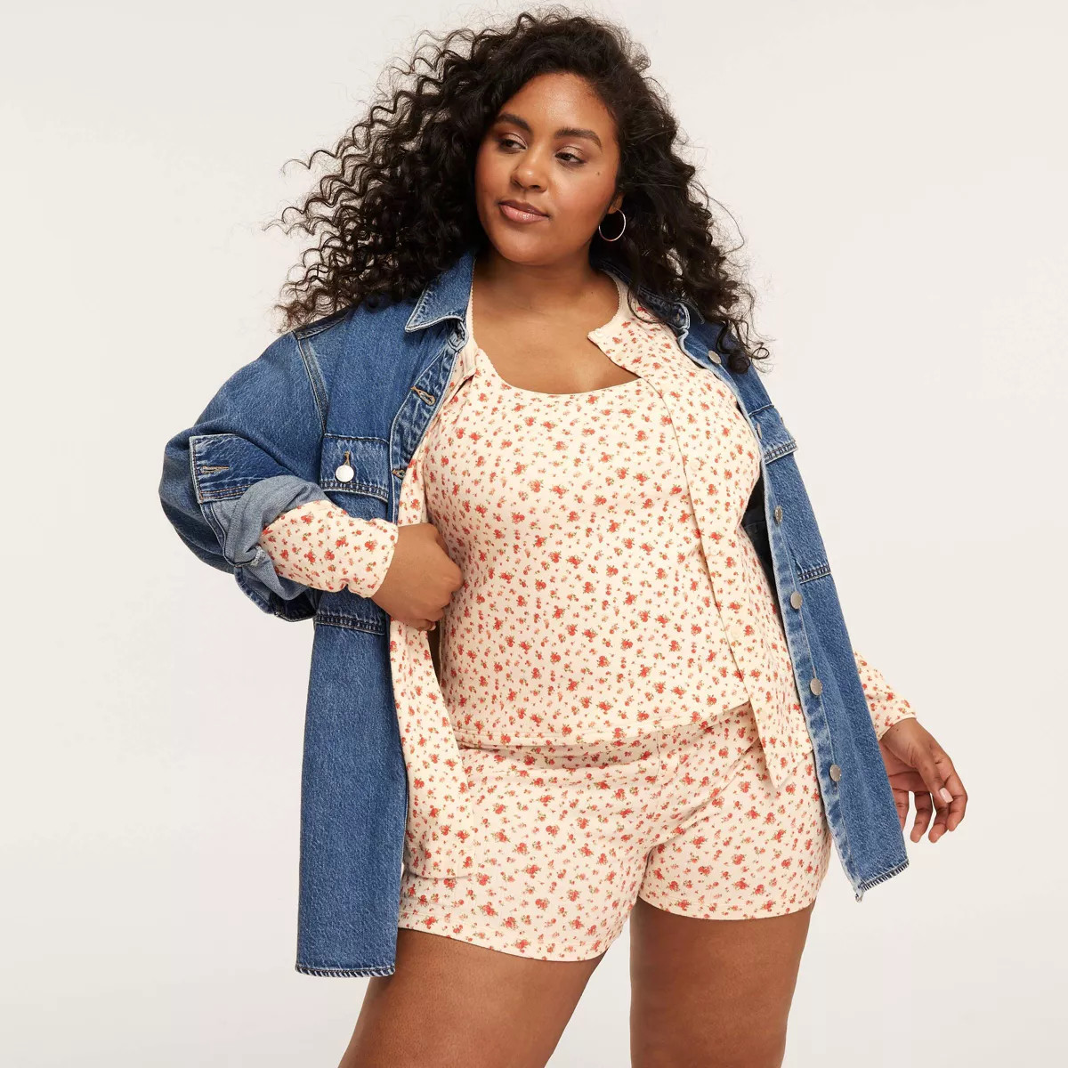 Women's Pointelle Tank Top - Parke x Target Cream Floral 1X | Target